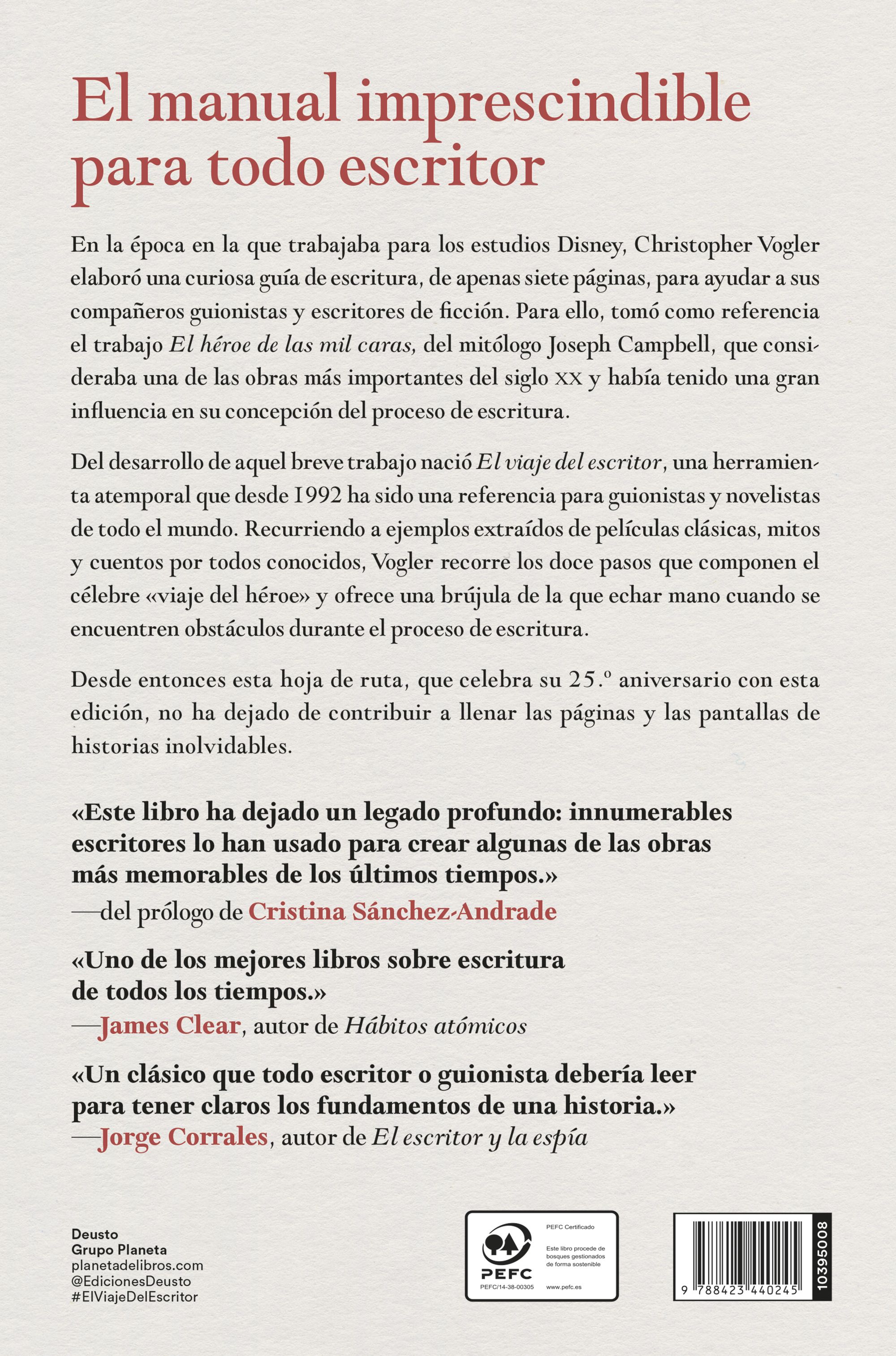 Miniatura contraportada El viaje del escritor