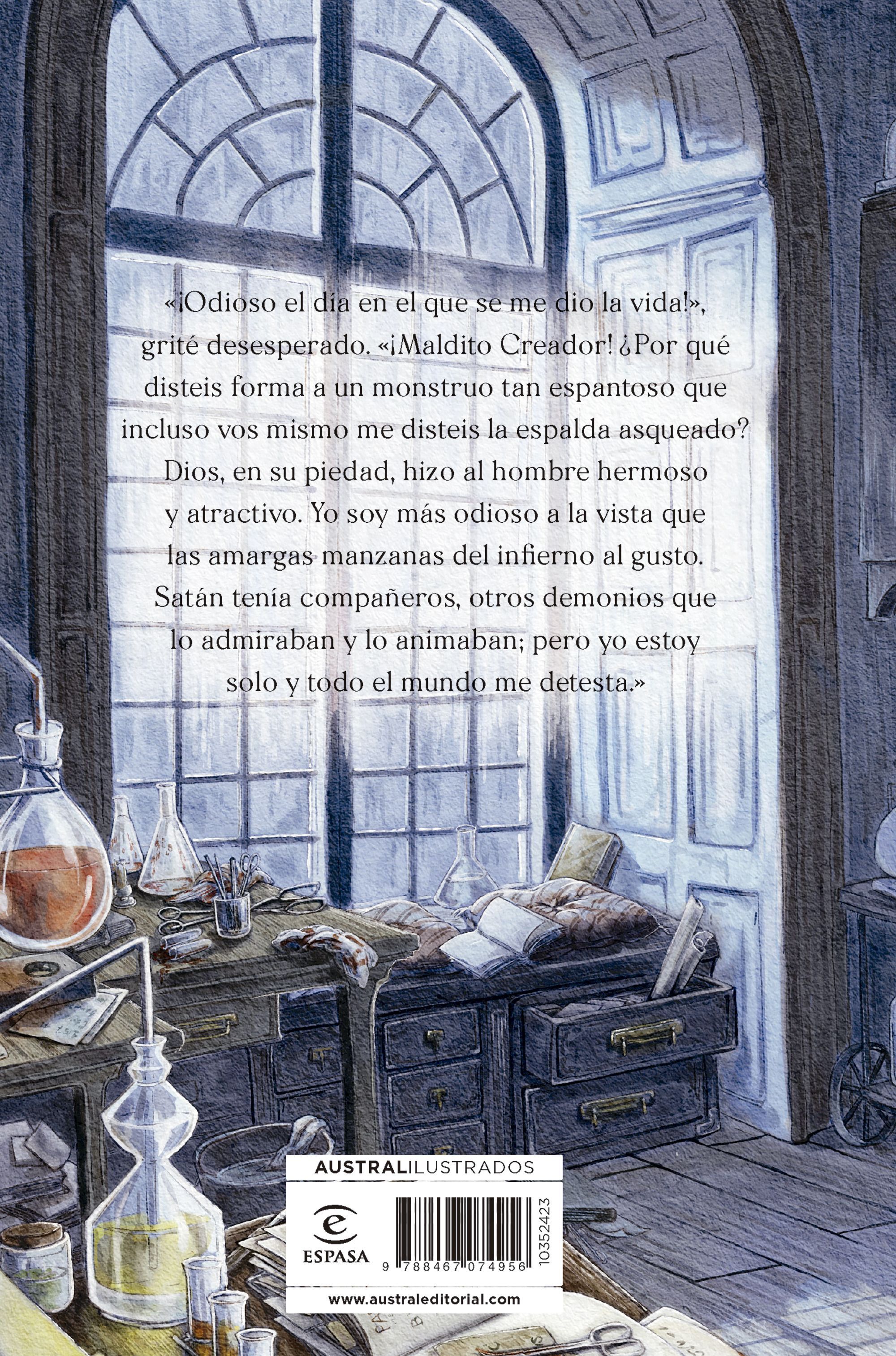 Miniatura contraportada Frankenstein. Edición ilustrada
