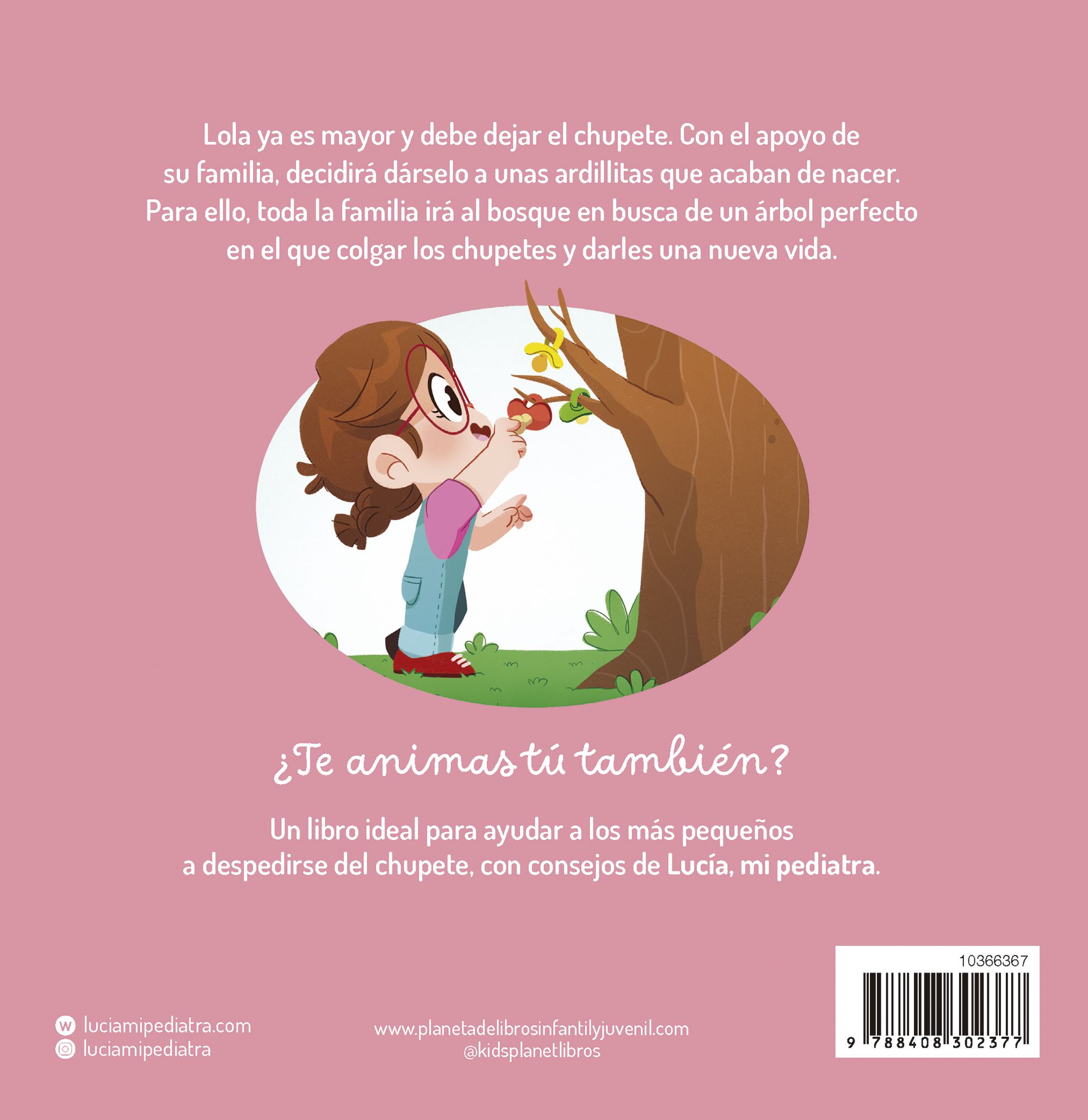 Miniatura contraportada ¡Adiós, chupete! Un cuento de Lucía, mi pediatra