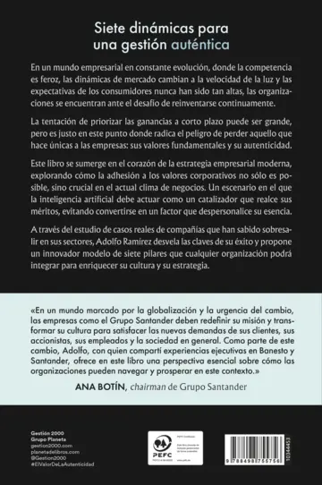 Contraportada El valor de la autenticidad