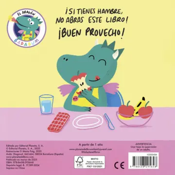 Contraportada BADABUM. ¡A comer! Libro con olores