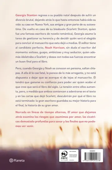 Contraportada El amor que dejamos atrás