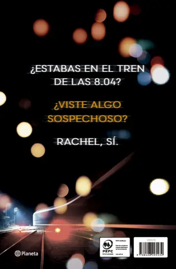 Contraportada La chica del tren (edición 10.º aniversario)