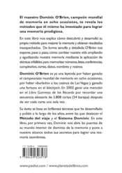 Miniatura contraportada Consigue una memoria asombrosa