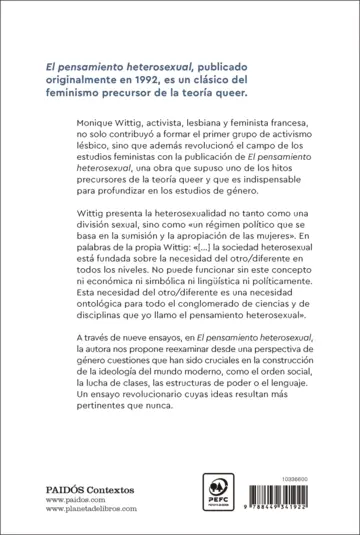 Contraportada El pensamiento heterosexual