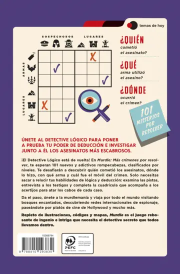 Contraportada Murdle 2: Más crímenes por resolver (ed. especial SORTEO)