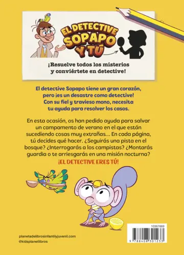 Contraportada El detective Sopapo y tú 3. El caso del campamento de verano