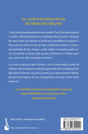 Contraportada El signo de los cuatro