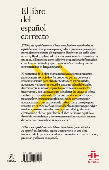 Contraportada El libro del español correcto