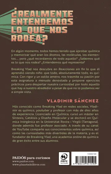 Contraportada Reacciones sin fin