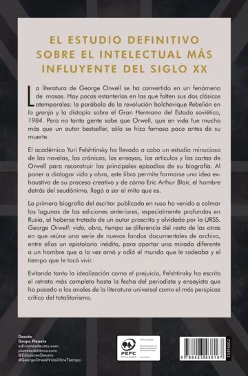 Contraportada George Orwell: vida, obra, tiempo