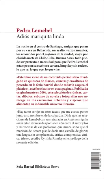 Contraportada Adiós mariquita linda