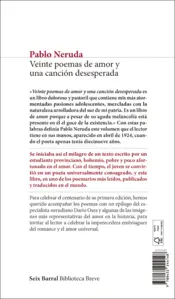 Miniatura contraportada Veinte poemas de amor y una canción desesperada
