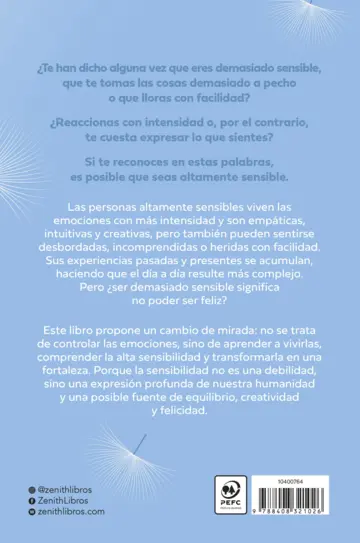 Contraportada ¿Demasiado sensible para ser feliz?
