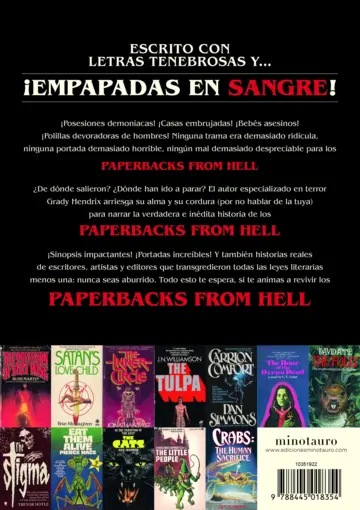 Contraportada Paperbacks from hell
