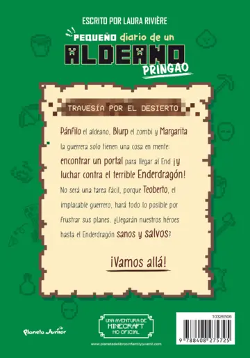 Contraportada Minecraft. Pequeño diario de un aldeano pringao 3