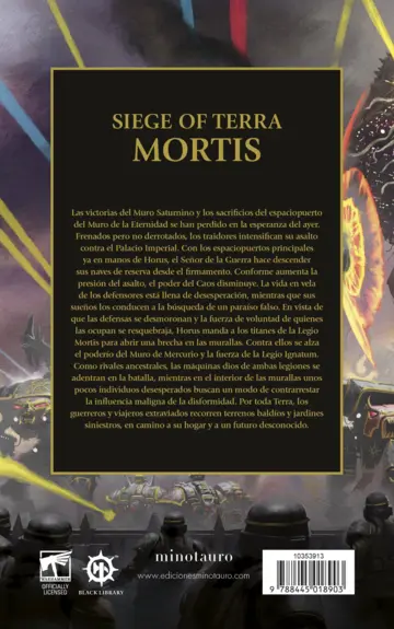 Contraportada The Horus Heresy: Siege of Terra nº 05 Mortis