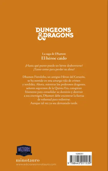 Contraportada La Saga de Dhamon nº 01/03 El héroe caído