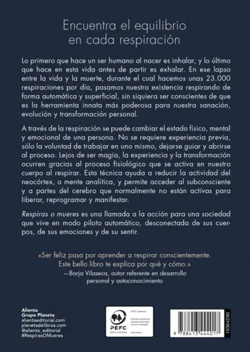 Contraportada Respiras o mueres