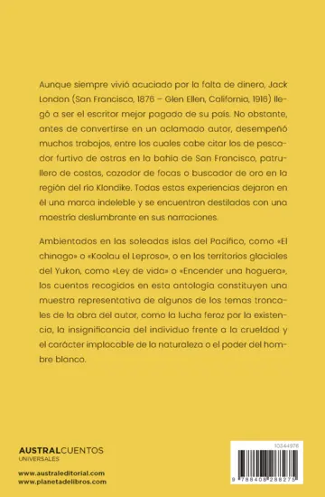 Contraportada Cuentos de Jack London