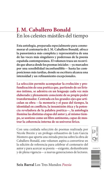 Contraportada En los celestes mástiles del tiempo