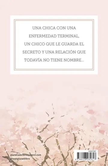 Contraportada Quiero comerme tu páncreas