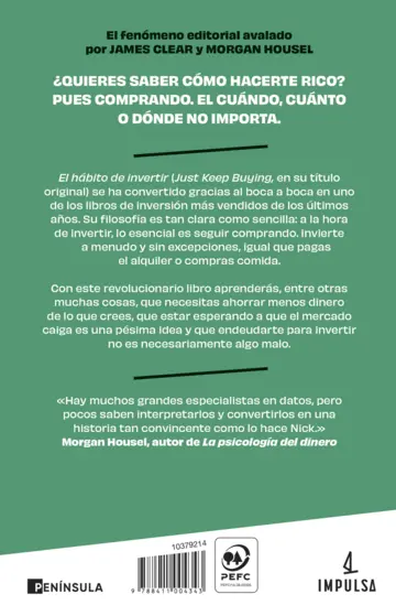 Contraportada El hábito de invertir (Just Keep Buying)