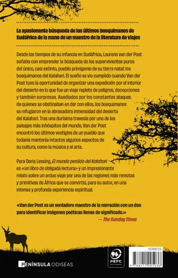 Contraportada El mundo perdido del Kalahari