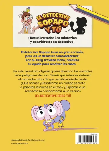 Contraportada El detective Sopapo y tú 2. El caso de la fuga de animales