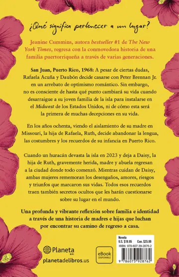 Contraportada Háblame de casa (Speak to Me of Home) Spanish Edition