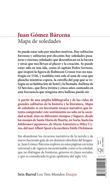 Contraportada Mapa de soledades