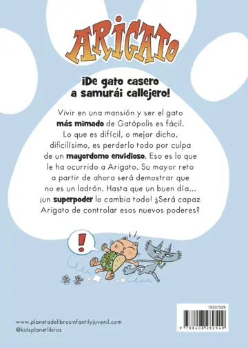 Contraportada Arigato 1. El gato samurái
