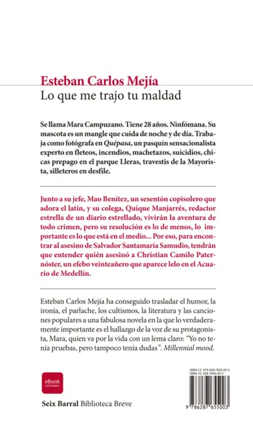 Contraportada Lo que me trajo tu maldad