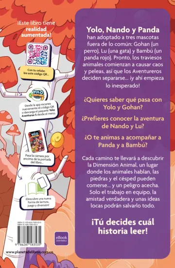 Contraportada Yolo Aventuras. Mascotas de otro mundo