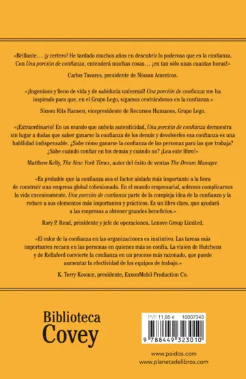 Contraportada Una porción de confianza