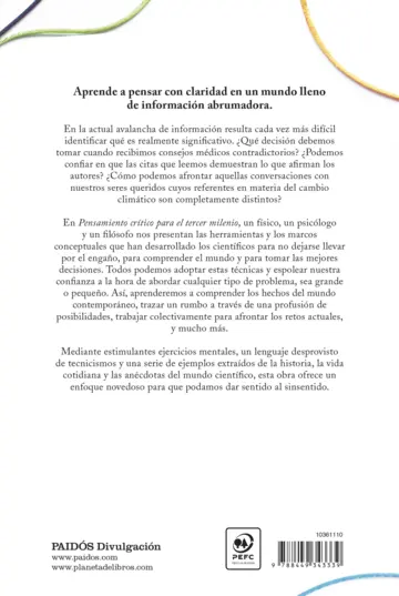 Contraportada Pensamiento crítico para el tercer milenio