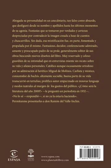 Contraportada Ramón del Valle-Inclán