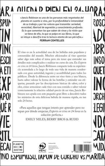 Contraportada Experto en vino en 24 horas. Edición especial