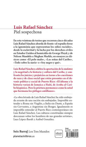 Contraportada Piel sospechosa (Spanish Edition)