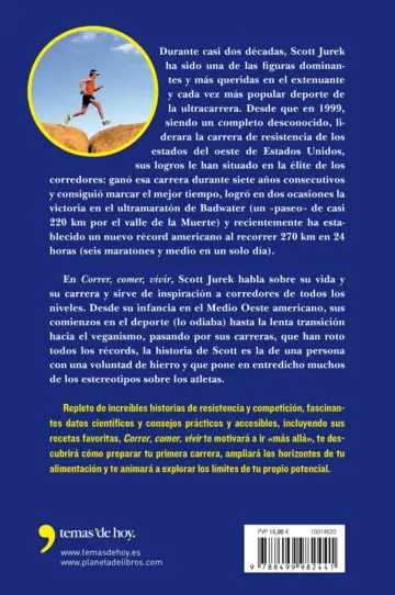 Contraportada Correr, comer, vivir