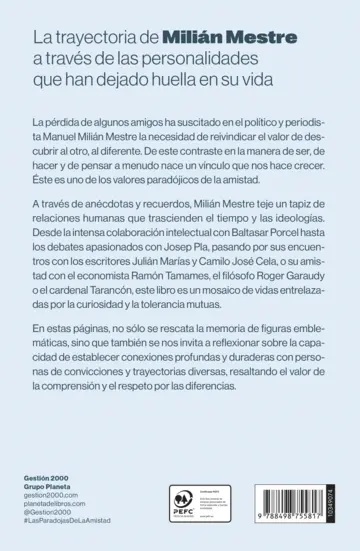 Contraportada Las paradojas de la amistad