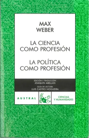 Portada La ciencia como profesión - La Política como profe