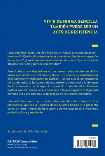 Contraportada Pisar la tierra con libertad