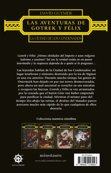 Contraportada Las aventuras de Gotrek y Félix: La Ciudad de los Condenados