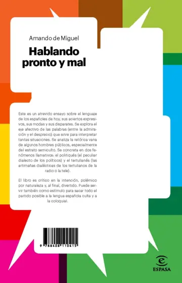 Contraportada Hablando pronto y mal