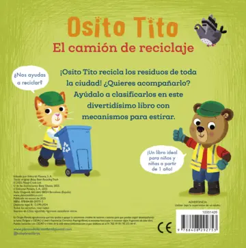 Contraportada Osito Tito. El camión de reciclaje
