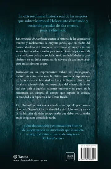 Contraportada Las costureras de Auschwitz