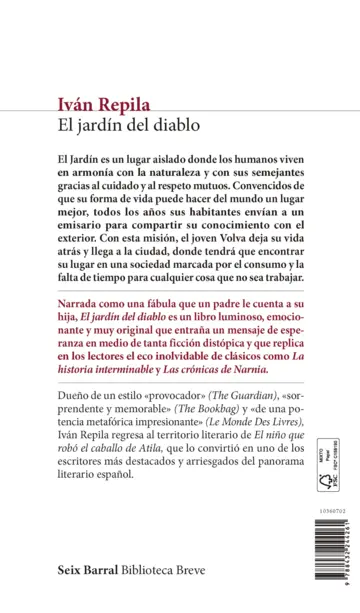 Contraportada El jardín del diablo