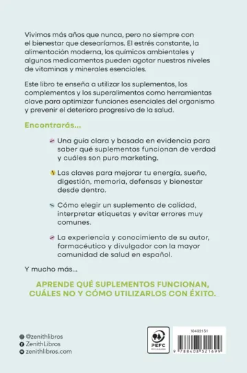 Contraportada La gran guía de la suplementación
