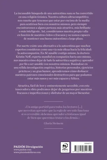 Contraportada Sé amable contigo mismo